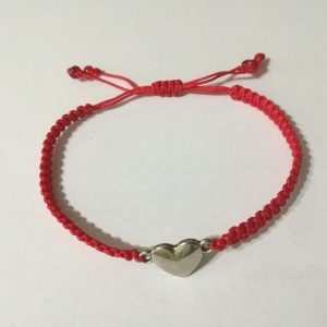 Bratara rosie cu link inima plina