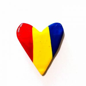 Magnet de frigider inima tricolora