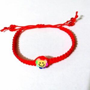 Bratara rosie floare pentru copil mare