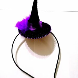 Diadema neagra cu palarie de vrajitoare
