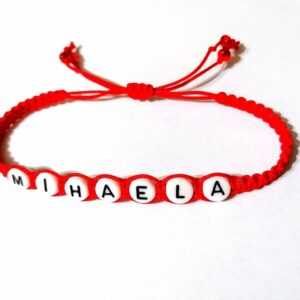 Bratara rosie impletita MIHAELA