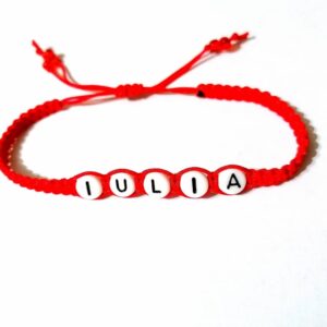 Bratara rosie impletita IULIA