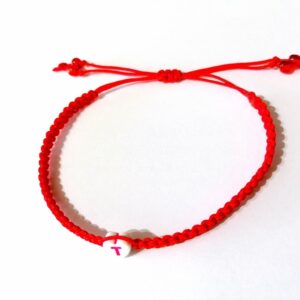 Bratara rosie impletita litera T