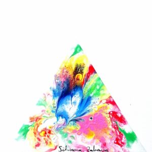 Tablou triunghiular curcubeu floral