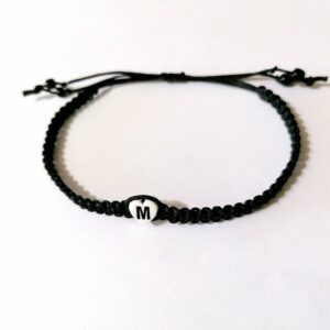 Bratara neagra impletita litera M