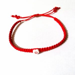 Bratara rosie impletita litera O