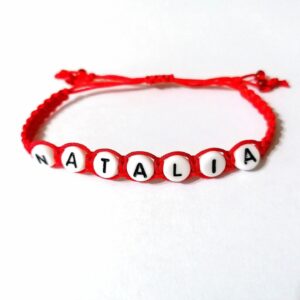 Bratara rosie impletita NATALIA
