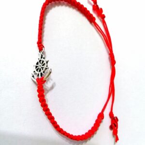 Bratara rosie impletita cu ancora si timona