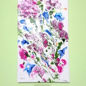 Tablou acrilic – „Trandafiri in ploaie”