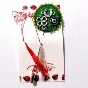 Martisor cu trifoi, potcoava si ochi magic