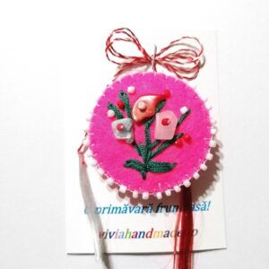 Martisor roz cu chipsuri semipretioase