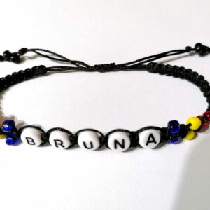 Bratara neagra cu margelute tricolore BRUNA