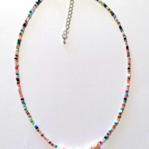 Colier fin multicolor cu perle de cultura