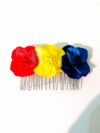 Pieptene decorativ cu flori tricolore