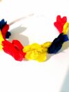 Diadema cu flori tricolore